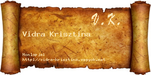 Vidra Krisztina névjegykártya